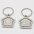 Porte-clés vierge en métal bon marché en gros avec logo d&#39;impression